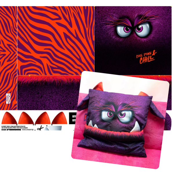Monsta Pillow DIY Panel violett für ein Kissen • Design Thorsten Berger by Swafing