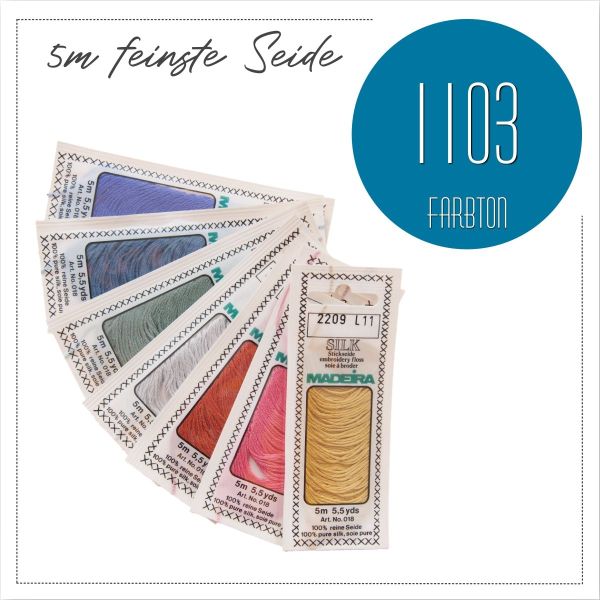 Stickgarn Madeira Silk blau 1103 - Sticktwist aus feinster Seide zum Sticken und Applizieren