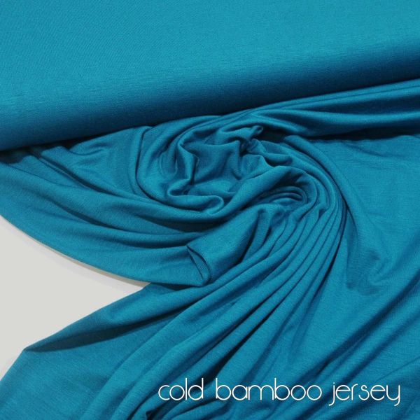 Viskose Jersey knitterfrei aus Bambus petrol blau - cold bamboo jersey knit