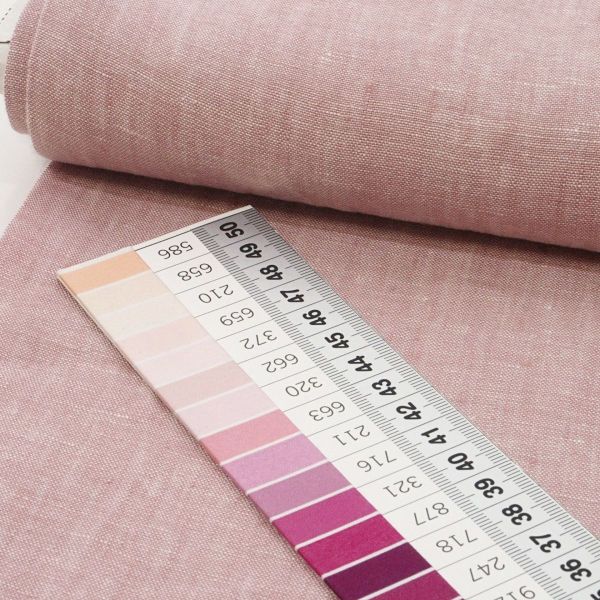 acufactum reines Leinen - altrosa meliert und vorgewaschener Leinenstoff 160g