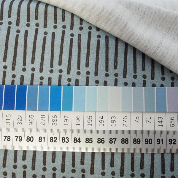 Sweat Punkt Strich hellblau dunkelgrau – French Terry Mini Forest von Swafing