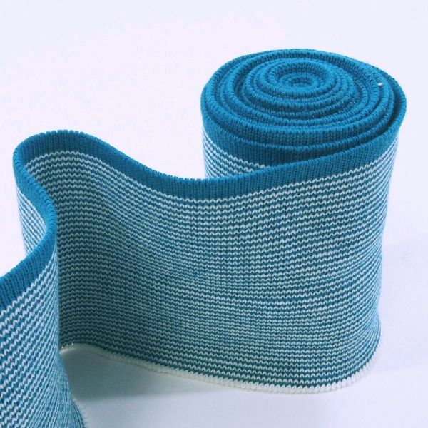 Cuffs Bündchen petrol türkis meliert für Hoodie & Co - 7cm hoch 150cm lang