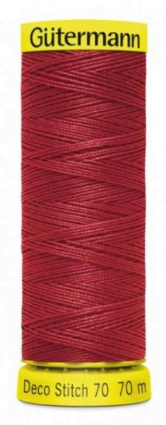 Deco Stitch 70 kräftiges rot - 70m kräftiges Nähgarn Fb. 0046 von Gütermann für Zierstiche und Stepp