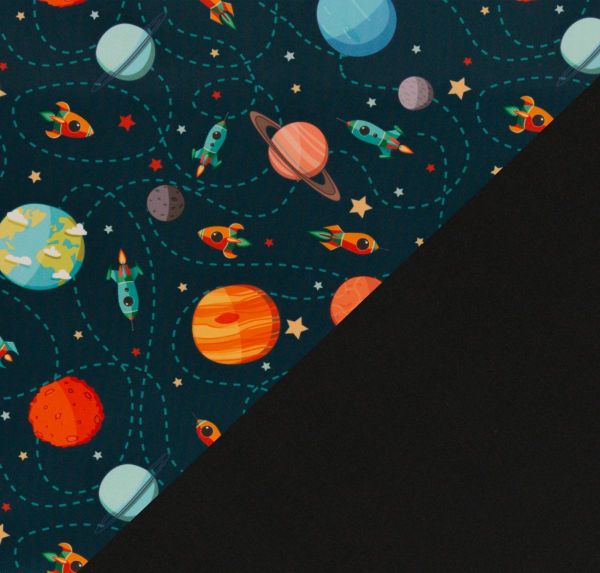 Stretch-NANO-Shell - wasserabweisender Outdoorshell Weltall doubleface Swafing