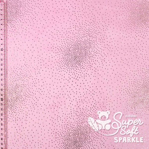 Kullaloo Plüsch SuperSoft Shorty Sparkle rosa gold - Silky Minky Kuschel Nicki 100x75cm