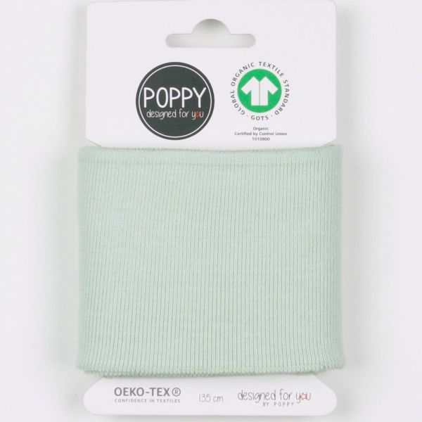 Cuffs Bündchen uni hellgrün für Hoodie & Co - 7cm hoch 135cm lang