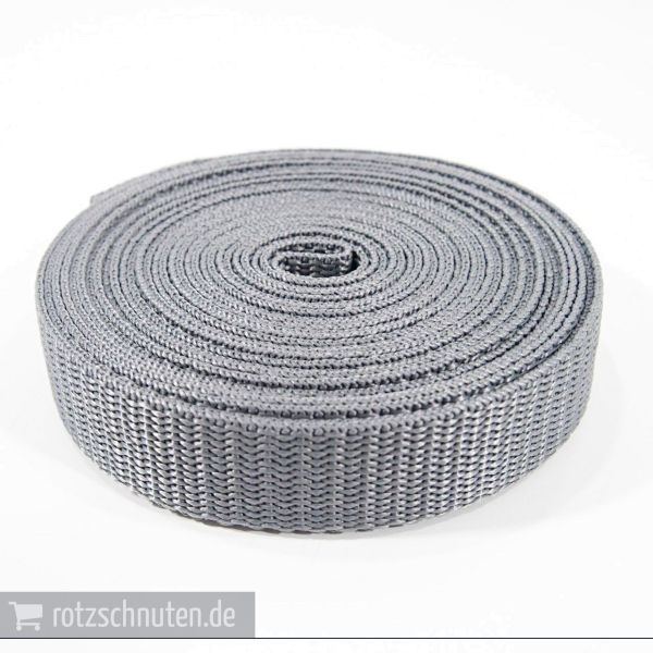 5m PP Gurtband 2cm breit grau – Taschengurt Polypropylen