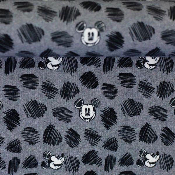 Jersey Mickey Mouse Print Punkte Grau – Disney by Swafing