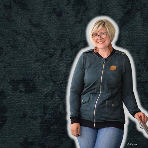 Sweat Steinoptik dunkelgrau - WILD Kombi French Terry by Thorsten Berger