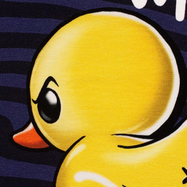 French Terry What the Duck - Ente gelb Wellen blau - Salty Soul by Thorsten Berger - 85cm Panel