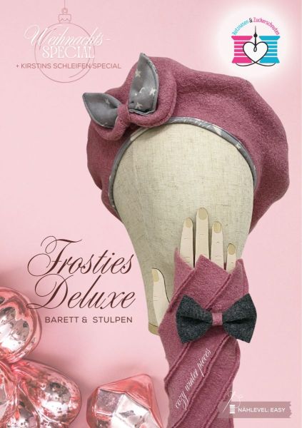 Schnittmuster Frosties Deluxe (Barett & Handstulpen) – Nähanleitung für Anfänger + Schleifen Special