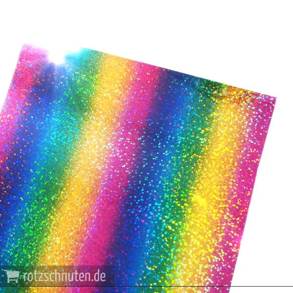 Flexfolie für Textildruck Holo Glitzer bunt A4 - Plotterfolie Plottermarie Funkelfolie 105µ