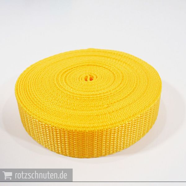5m PP Gurtband 2cm breit gelb – Taschengurt Polypropylen