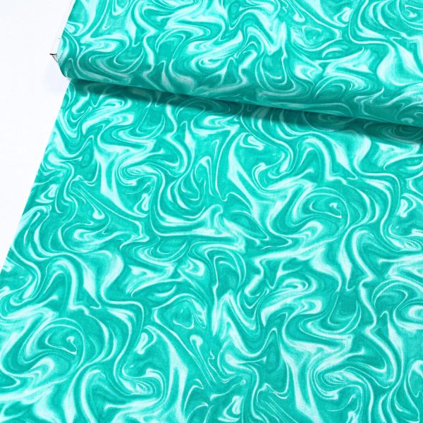 Baumwolle Marmor petrol türkis - Serie Marbleized by Greta Lynn