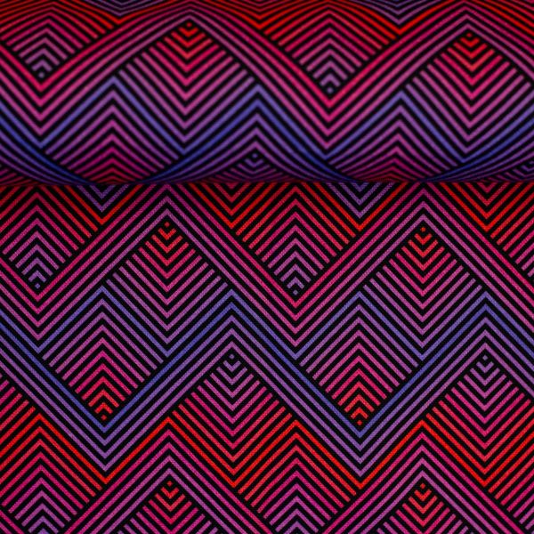 Canvas Abby geometrisch pink-lila-rot auf Schwarz – Swafing