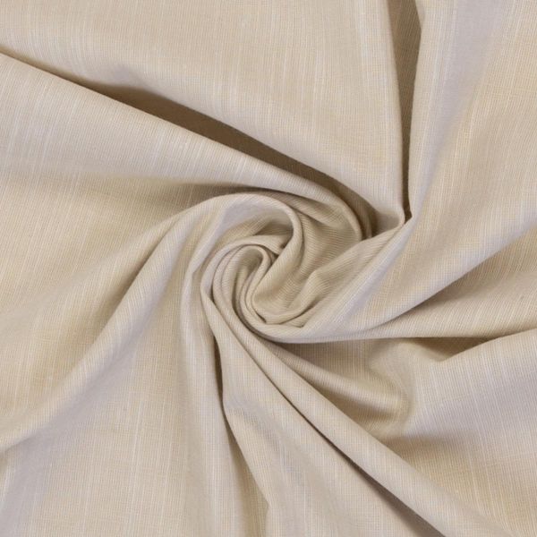 Baumwolle Chambray Leinenstruktur beige sand – Serie Sanna von Swafing
