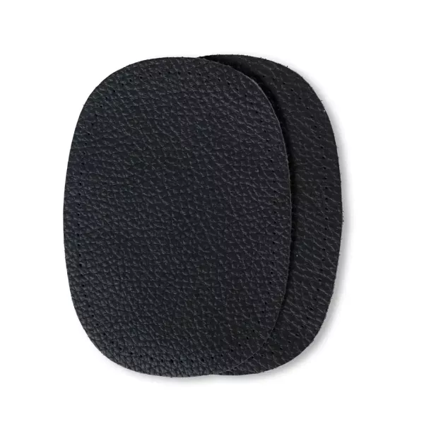 2 Reparatur Patches Nappaleder schwarz oval 14x10cm für Ellenbogen Knie Leder Flicken