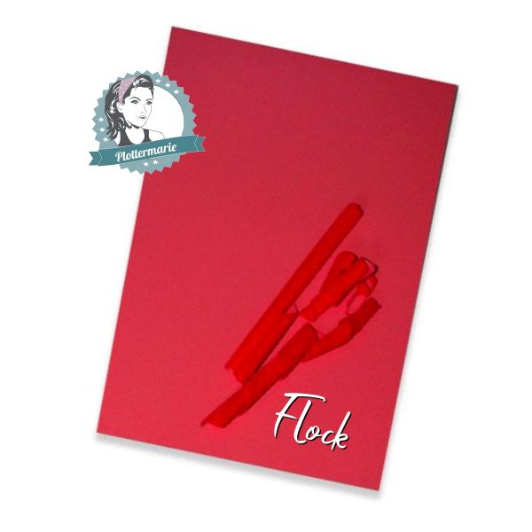 Flockfolie für Textildruck signal rot A4 - Plotterfolie von Plottermarie Flock Velours 480µ