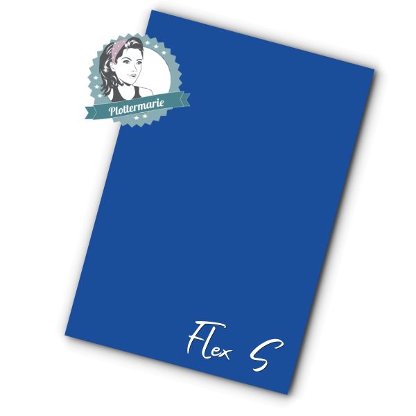 Flexfolie für Textildruck royalblau A4 - Plotterfolie von Plottermarie Flex S Premium 80µ