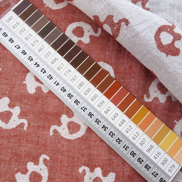 Baumwolle Musselin Jacquard Elefanten rost rot weiß – Doubleface Elephant rust