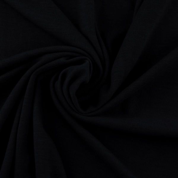Weicher dünner Merinostrick in schwarz - 100% Schurwolle Merino Strickstoff von Swafing