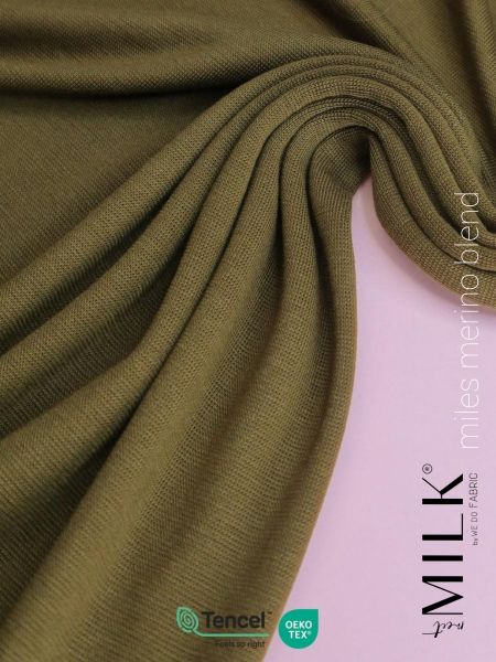 leichter Merino TENCEL™ Lyocel Strick in khaki - 180g von meetMILK