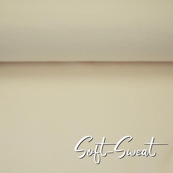 Soft Sweat uni creme beige - angerauhter French Terry EIKE von Swafing