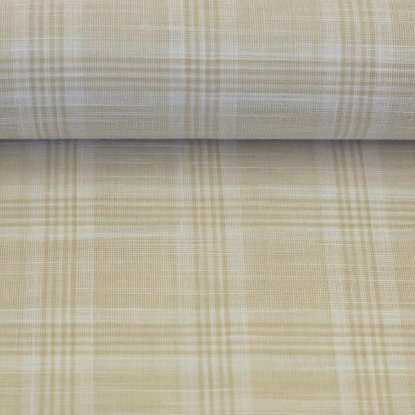 Baumwolle kariert Leinenstruktur sand beige – Serie Tina von Swafing