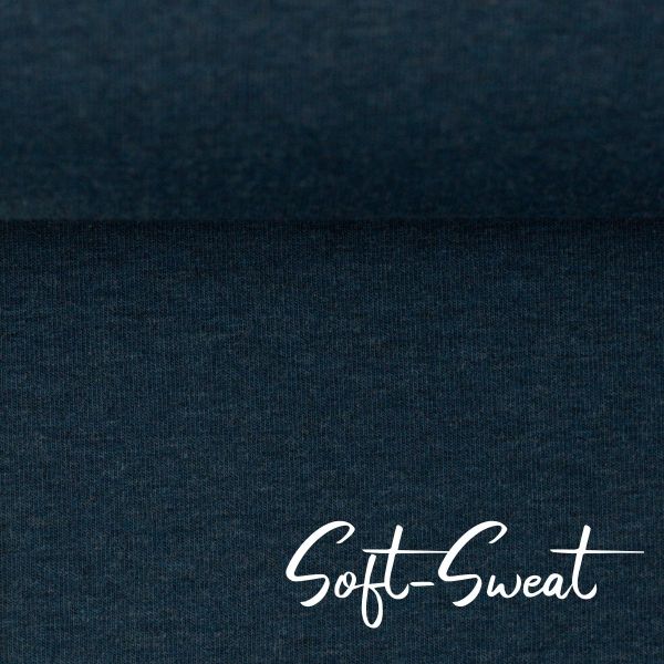 Soft Sweat uni petrol meliert - HEIKE Melange von Swafing