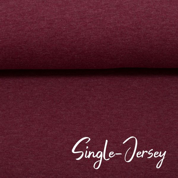 Jersey uni bordeaux rot meliert - Baumwolljersey VANESSA Melange von Swafing