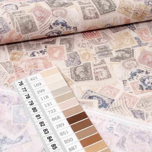 Baumwolle Vintage Briefmarken Poststempel - Low Key Postage Stamps