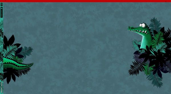 Jersey Krokodil Alligator Farn - Sea You Later by Thorsten Berger - 85cm Panel