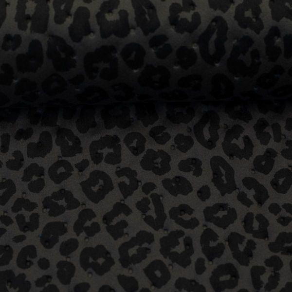 Samt Stepper Samos in anthrazit schwarz - Leo Velvet Animalprint von Swafing