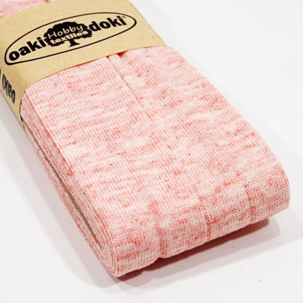 3m Elastisches Schrägband aus Jersey coral meliert - Jerseyschrägband 40/20/10