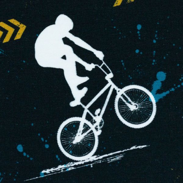 Sweat Streetstyle BMX Cross Rad schwarz senf petrol von lycklig – French Terry