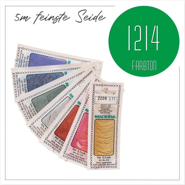 Stickgarn Madeira Silk dunkelgrün 1214 - Sticktwist aus feinster Seide zum Sticken und Applizieren
