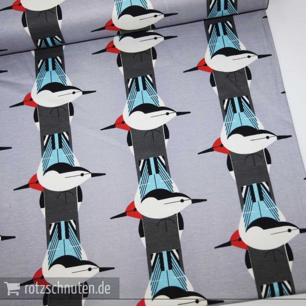 Bio Jersey Interlock BIRCH Charley Harper – upside downside - Möwen