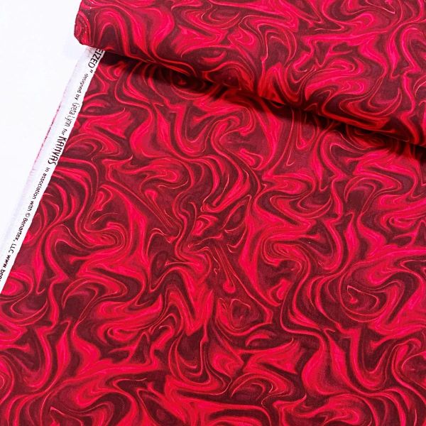 Baumwolle Marmor dunkelrot - Serie Marbleized by Greta Lynn