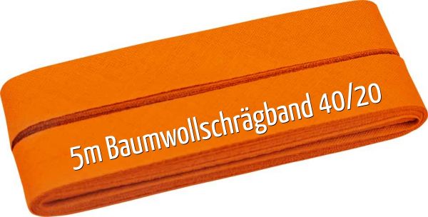 5m Schrägband aus Baumwolle rost orange - Baumwollschrägband 40/20/10
