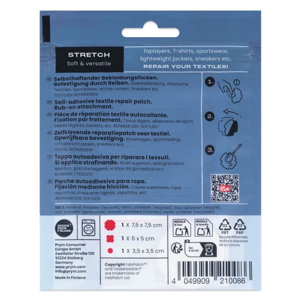 Prym x FabPatch Stretch Reparaturflicken rot 3 Stück