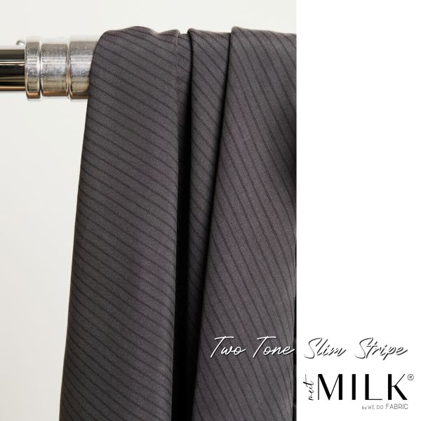 Feine Streifen Ton in Ton dunkelgrau – meetMILK® Two Tone Slim Stripe anchormit TENCEL™ Lyocell