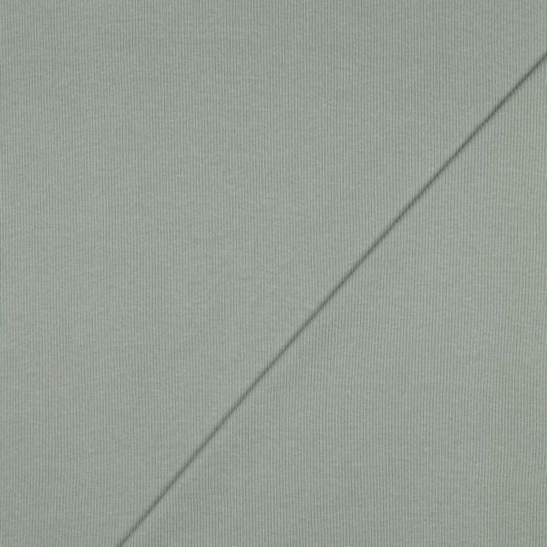 Bio Strickbündchen dusty green – fein geripptes Bündchen 2x2 Organic Rib Tube helles grün