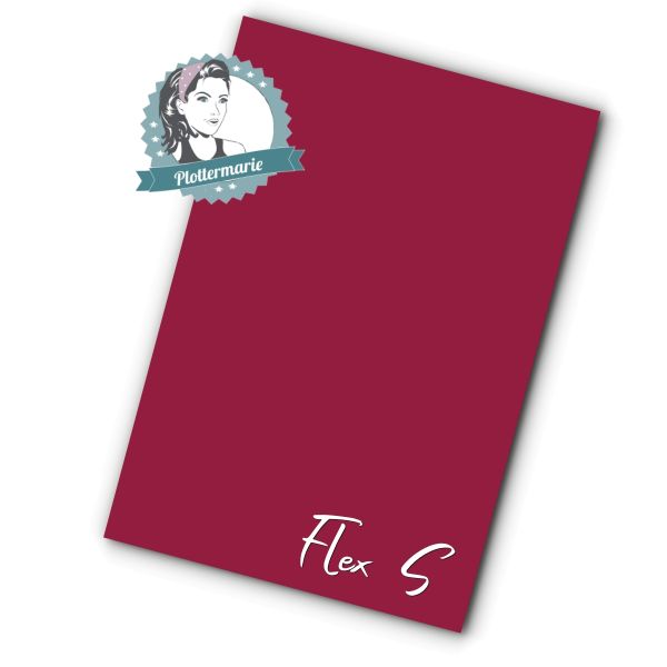 Flexfolie für Textildruck bordeaux rot A4 - Plotterfolie von Plottermarie Flex S Premium 80µ