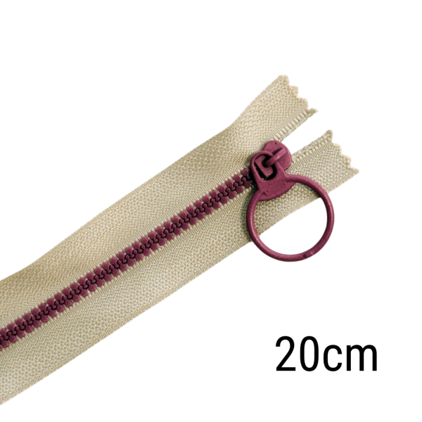 Reißverschluss Color Pop 20cm lang beige beere für Taschen & Mäppchen