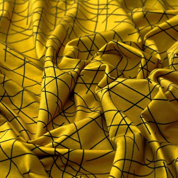 Sweat Streetstyle Kombistoff Lines senf schwarz von lycklig – French Terry