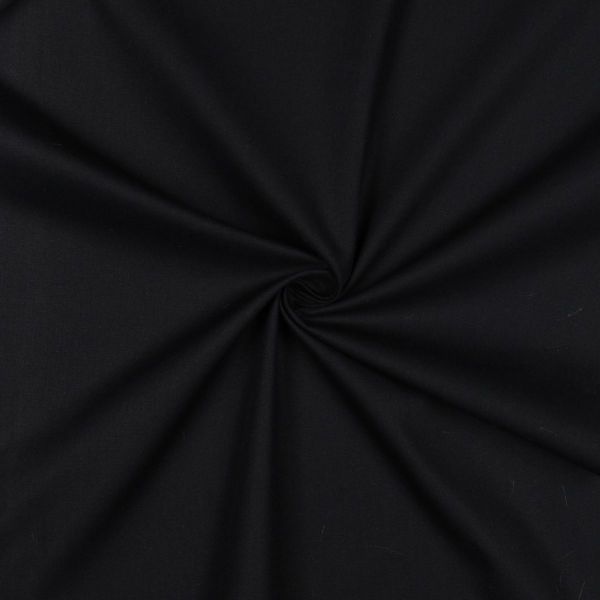 Baumwollstoff uni schwarz - Baumwolle Popeline – Cotton Poplin black