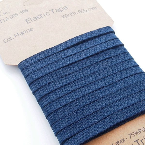 3m schmales Gummiband marine blau 5mm breit – Maskengummi navy