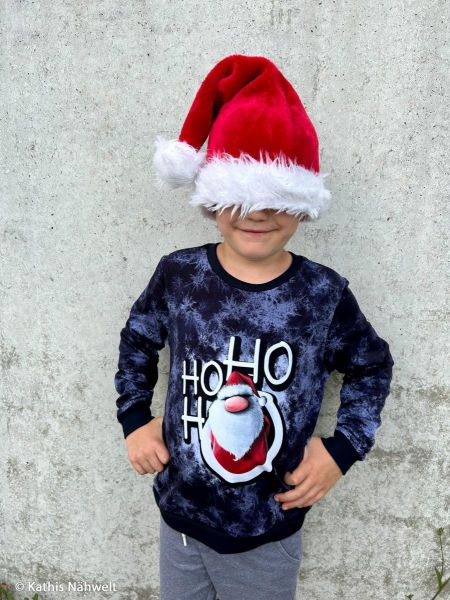 Ho HO HO Santa Snow blau - XMAS VIBES by Thorsten Berger – 85cm Panel French Terry