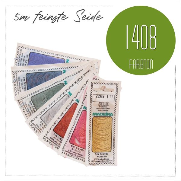 Stickgarn Madeira Silk grün 1408 - Sticktwist aus feinster Seide zum Sticken und Applizieren