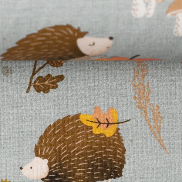 Jersey Igel Iggi graublau – Herbst Laub Äpfel Schnecke Erdbeeren